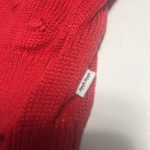 🚼Little sleepies red pom pom comfortable knit sweater size 18-24 - Picture 3 of 7